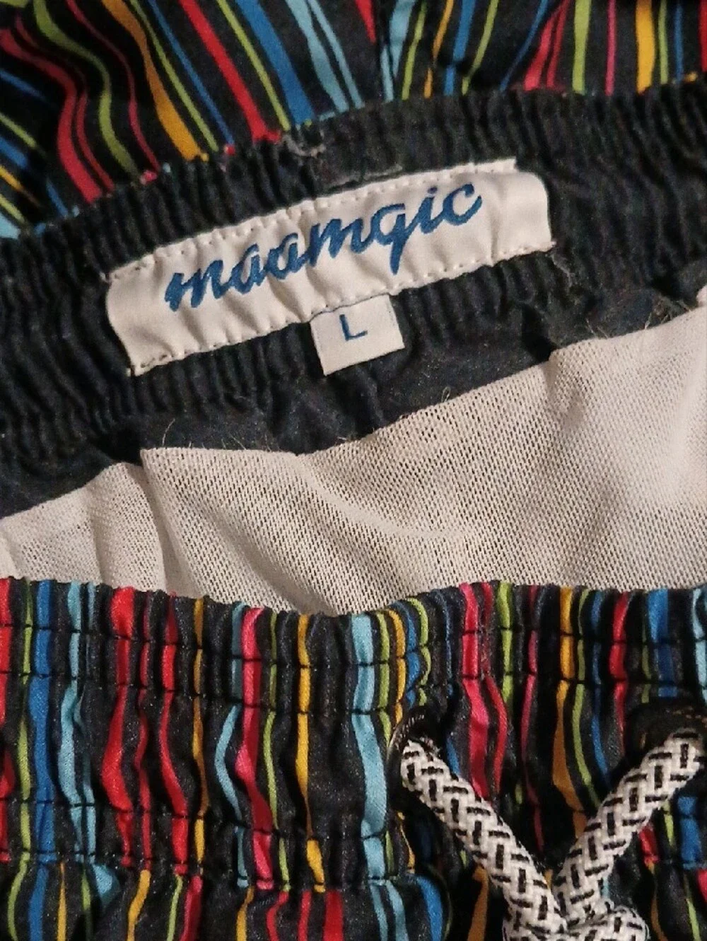 Maamgic Multicolor Striped Swim Trunks Men Large